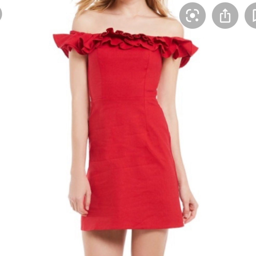 Never worn Wayf Red off Shoulder Dress 💃🏽